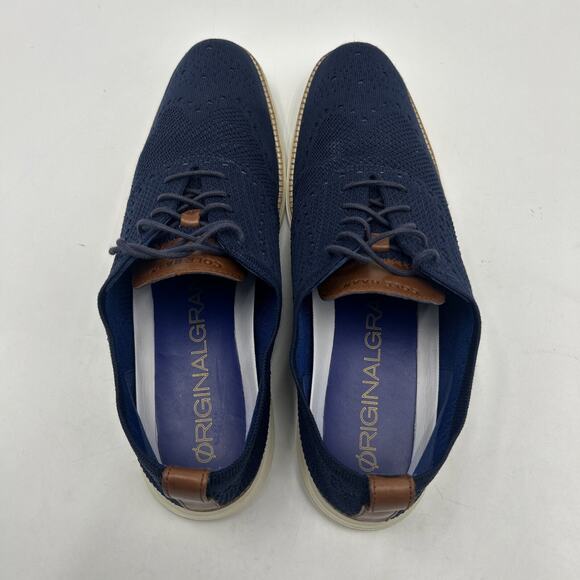 Cole Haan Original Grand Men’s 13M Dress Casual Shoes Navy Stitchlite Wingtip main image 4